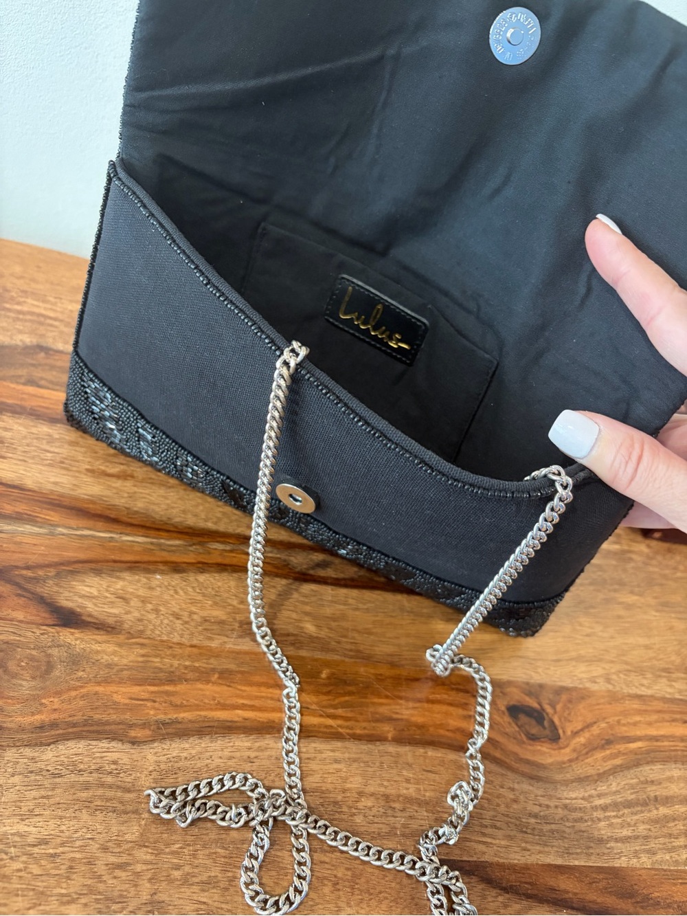 Lulus Black Beaded Clutch - Picture 7 of 10